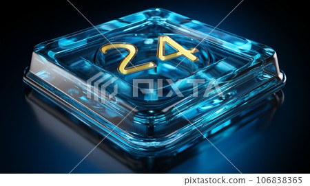 Large button with 2024, new year celebration, greeting card, happy new year 106838365