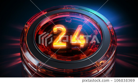 Large button with 2024, new year celebration, greeting card, happy new year 106838369