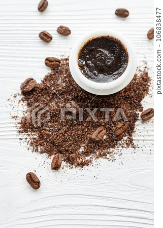 Handmade coffee scrub. Handmade coffee scrub. 106838477