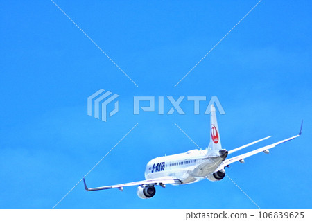 Osaka International Airport Passenger plane JAL takeoff Inagawa bank 106839625