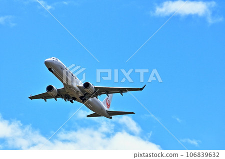 Osaka International Airport Passenger plane JAL takeoff Inagawa bank 106839632