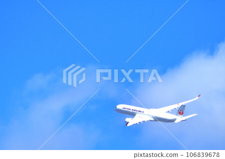 Osaka International Airport Passenger plane JAL takeoff Inagawa bank Osaka International Airport Passenger plane JAL takeoff Inagawa bank 106839678