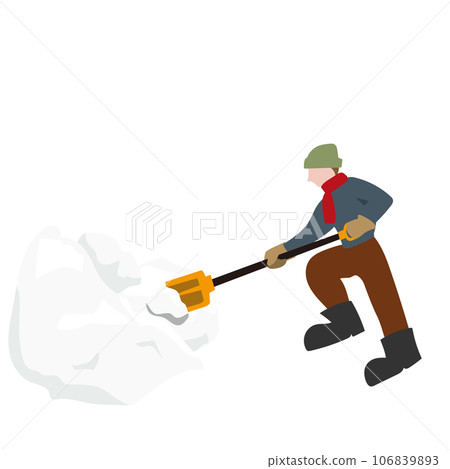 One man shoveling snow 106839893