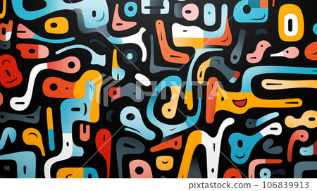 Abstract illustration, colored waves and fancy images, wallpaper, poster, art, postcard Abstract illustration, colored waves and fancy images, wallpaper, poster, art, postcard 106839913