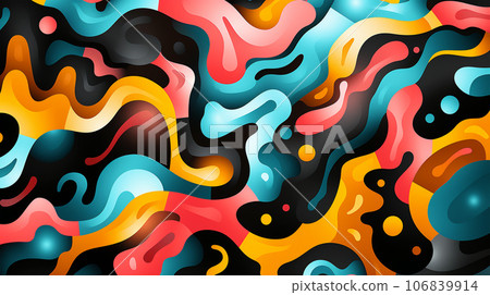 Abstract illustration, colored waves and fancy images, wallpaper, poster, art, postcard Abstract illustration, colored waves and fancy images, wallpaper, poster, art, postcard 106839914