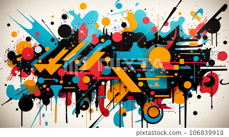 Abstract illustration, colored waves and fancy images, wallpaper, poster, art, postcard Abstract illustration, colored waves and fancy images, wallpaper, poster, art, postcard 106839918