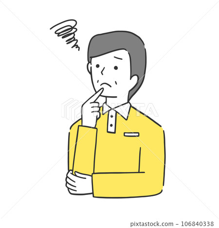 憂心忡忡的老人插畫素材 106840338