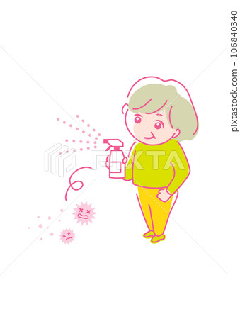 Stock Illustration: Spring cleaning icon_year-end_elderly 106840340