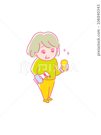 圖庫插圖: 春季大掃除 icon_year-end_elderly 106840343