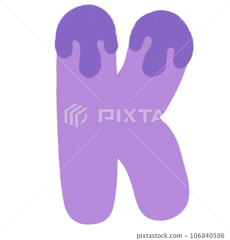 Letter K hand drawn crayons texture 106840586