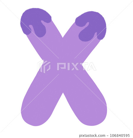 Letter X hand drawn crayons texture Letter X hand drawn crayons texture 106840595