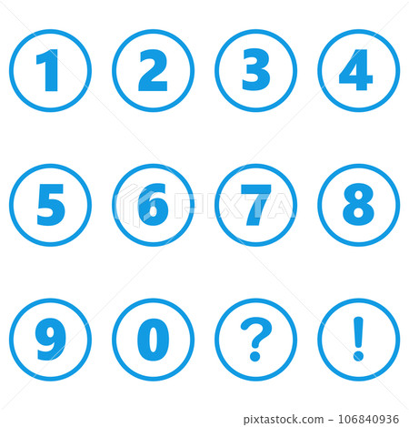 藍色數字圓形圖標集 106840936