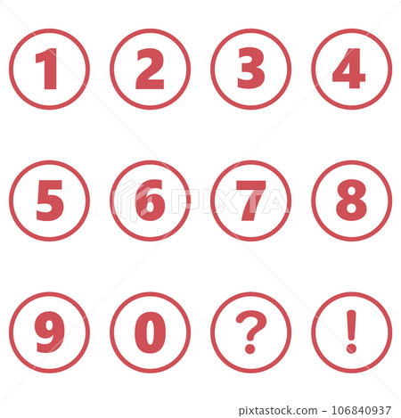 紅色數字圓形圖標集 106840937