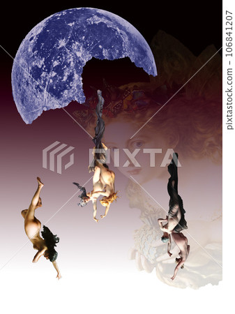 Fairies falling from the blue moon 106841207