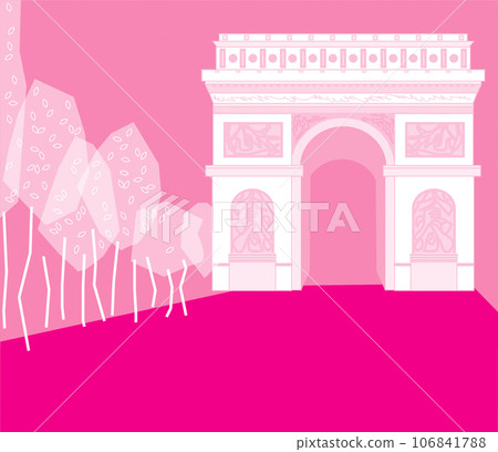 Christmas illustration decorated with illuminations (Arc de Triomphe) 106841788
