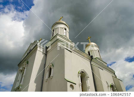 Orthodox church and stormy sky Orthodox church and stormy sky 106842557