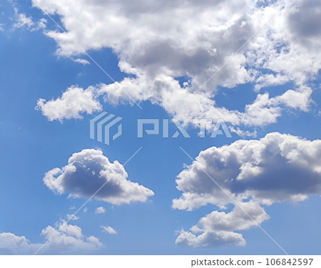 White clouds isolated over blue sky background White clouds isolated over blue sky background 106842597
