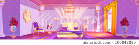 Princess bedroom interior - royal girly room Princess bedroom interior - royal girly room 106842880