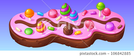 Candy game ui level road map with sweets cartoon 106842885