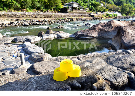Hita City, Oita Prefecture, Amagase Onsen, Bungo's three major hot springs, Kusu River, communal open-air bath Kandayu 106843207