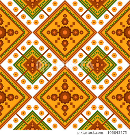 Abstract geometric ethnic seamless pattern background for wrapping, fabric, pillow, clothing, carpet, wallpaper, batik, illustration, print, curtain Abstract geometric ethnic seamless pattern background for wrapping, fabric, pillow, clothing, carpet, wallpaper, batik, illustration, print, curtain 106843575