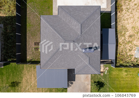Shingles texture - close up view of asphalt roofing shingles 106843769