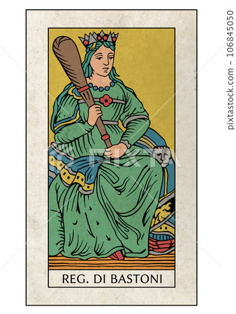 Marseille Tarot Minor Arcana Queen of Wands Marseille Tarot Minor Arcana Queen of Wands 106845050