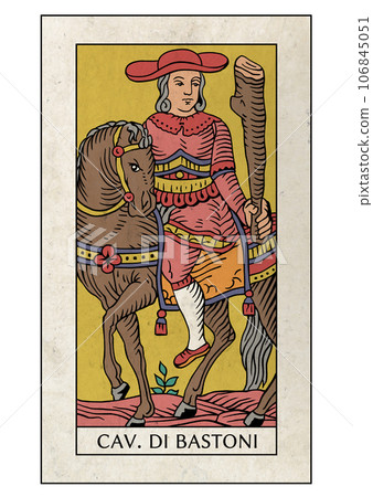 馬賽塔羅牌 小阿爾克那 權杖騎士 馬賽塔羅牌 小阿爾克那 權杖騎士 106845051