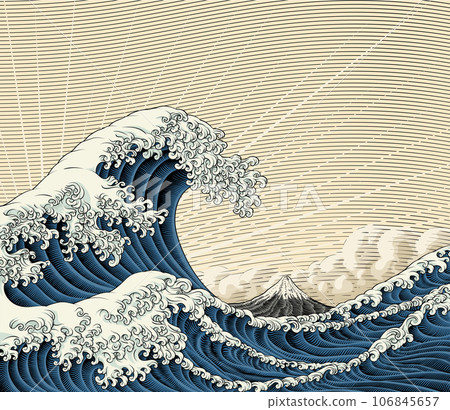 書 JAPANESEART:THEGREAT EUROPEANCOLLECTIONS Japanese Great Wave Sea Japan Engraved Art Design - Stock