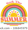 Retro Summer Sun - Vintage Rainbow Graphic 106845979