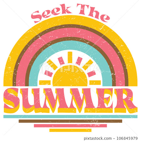 Retro Summer Sun - Vintage Rainbow Graphic 106845979