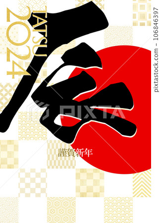 2024 checkered new year's card 106846397