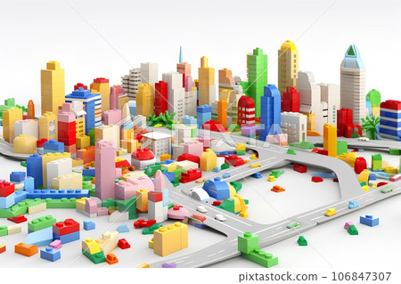 樂高搭建的城市景觀 樂高搭建的城市景觀 106847307