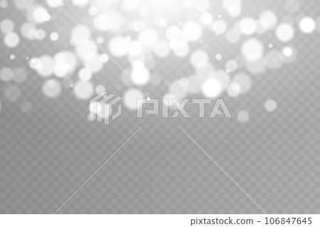 Abstract light effect. Lights bokeh isolated on transparent background. Christmas background of shining dust Christmas glowing light bokeh confetti. Dust light. 106847645