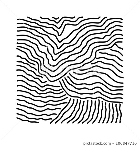 Square aesthetic hand drawn Contemporary printable pattern with abstract Minimal elegant line brush stroke trandy. Boho background in minimalist mid century style vector 106847710