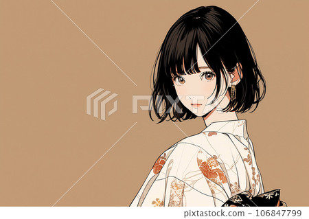 Japanese woman in Japanese clothes 106847799