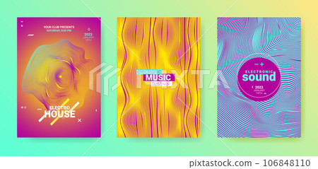 Dance Music Flyer. Electronic Party Cover. Vector 3d Background. Dance Music Flyer. Electronic Party Cover. Vector 3d Background. 106848110