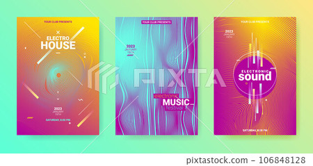 Dance Music Flyer. Electronic Party Cover. Vector Dj Background. Dance Music Flyer. Electronic Party Cover. Vector Dj Background. 106848128
