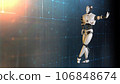 Futuristic world robots are running. Presentation of technology with robots.  3d rendering action of robot. 106848674