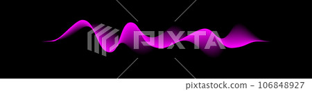 Abstract motion wave vector illustration. Pink design element for party, music or technology modern concept isolated on black background 106848927