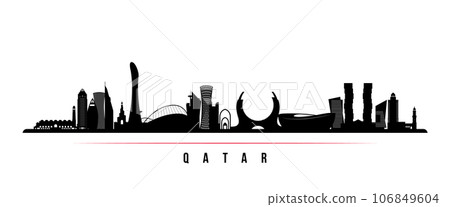 Qatar skyline horizontal banner. 106849604
