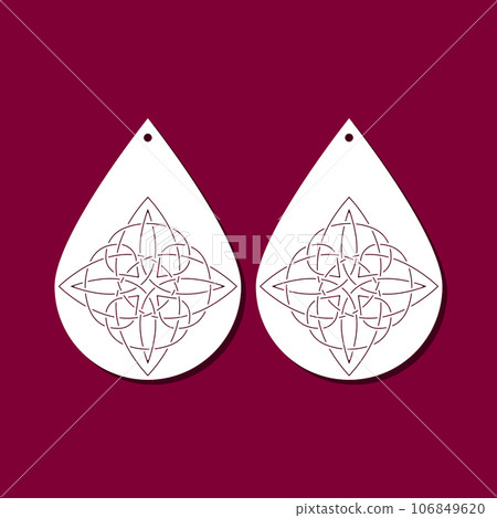 Celtic Earrings Design. Laser Cut Celtic Knot Earrings. Decorative earrings for laser cutting. Celtic Pendant Design 106849620