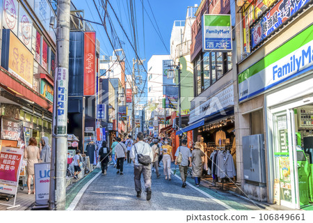 Cityscape of Setagaya, Tokyo Shimokitazawa Shopping Street 106849661