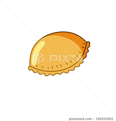 Empanada Pastry. Fried food bakery. Cartoon Mexican bakery dough. Homemade argentinian taco bread. 106850002