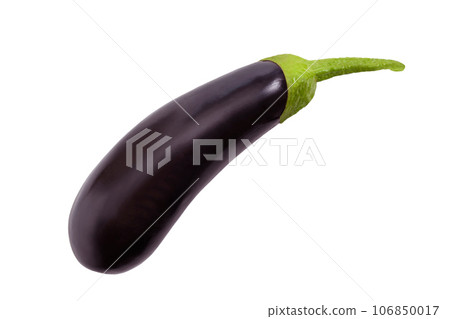 Ripe eggplant on white isolated on white background. 106850017