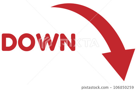 Descending arrow silhouette red 106850259