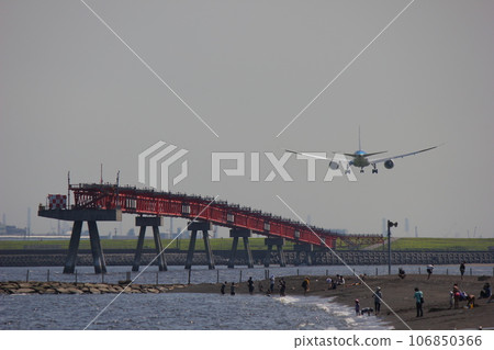 Haneda Airport RW22 landing 106850366