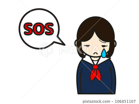 女學生打出“SOS”手勢 女學生打出“SOS”手勢 106851107