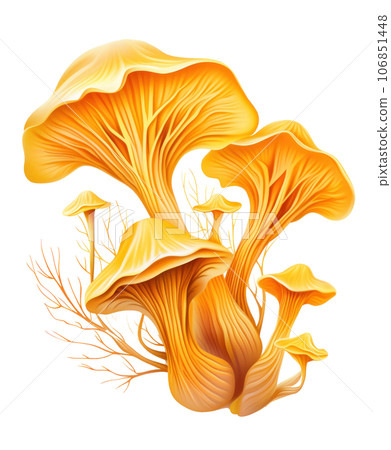 Chanterelle mushrooms isolated 106851448