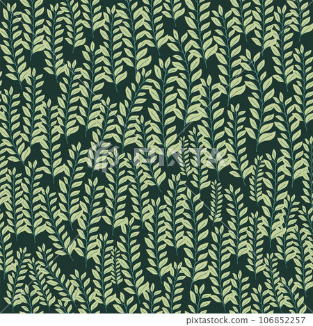 Flourish nature summer garden textured background. Floral seamless pattern. Branch with leaves 106852257
